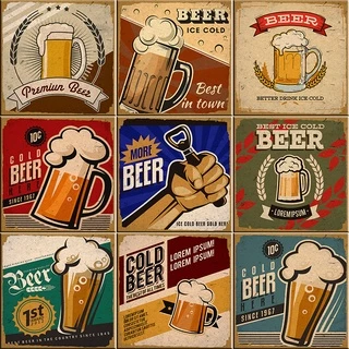 Azulejos Decorativos Mix Cervejas Kit Com 9 Peças 15x15cm