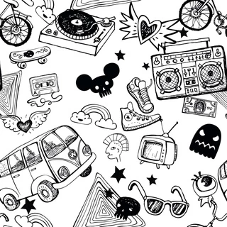 Papel De Parede Infantil Desenhos Fantasma Teen Kombi Lavável Autocolante Quarto Autoadesivo