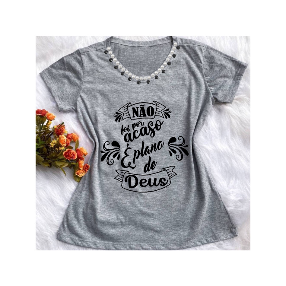 Kit 10 Camisetas Blusa T-shirt Feminina Frases Evangélicas