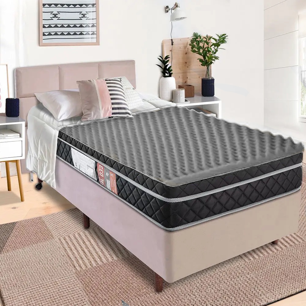 Pillow Top Massageador Colchonete Casca de Ovo Solteiro D28 Click House