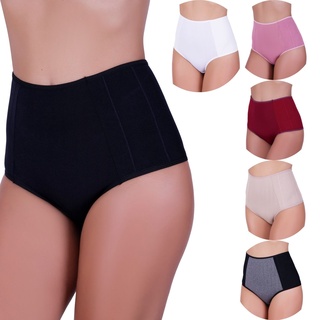 Kit 3 Calcinha Power Fitness Anti Culote Segura Barriga Pos Parto Cintura Alta Lingerie Luxo Especial Ref:007