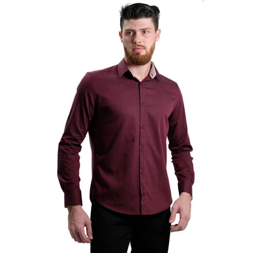 Camisa best sale social marsala