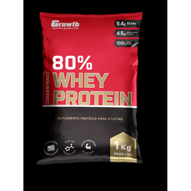 Whey Protein Concentrado Growth Supplements 80% – 1 kg – Proteína de excelente qualidade!