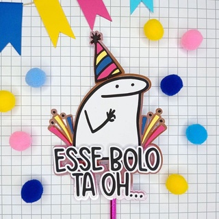 Topo De Bolo Flork Meme Bento Cake Topper Desculpa meu jeito em Promoção na  Americanas