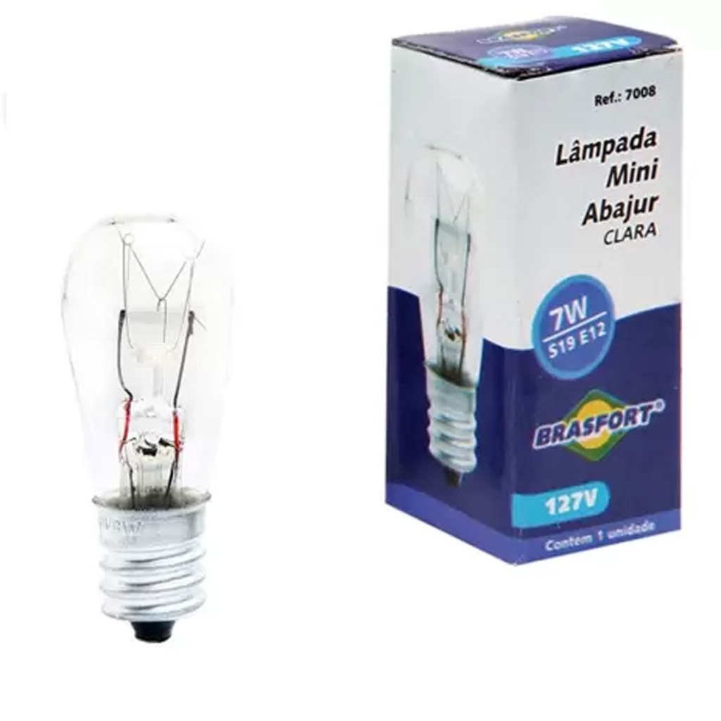Lâmpada Sinaleiro E12 7W 127V - Brasfort