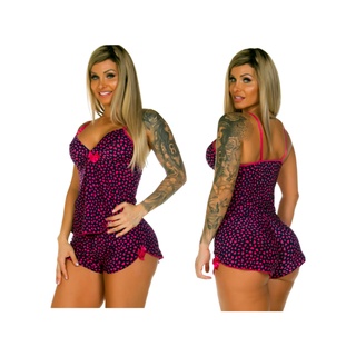 Kit 2 Pijamas Baby Doll Conjunto Para Dormir Feminino Qualidade