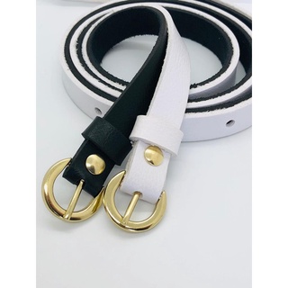 Kit 2 Cinto Feminino Fino Preto e Branco-Bia
