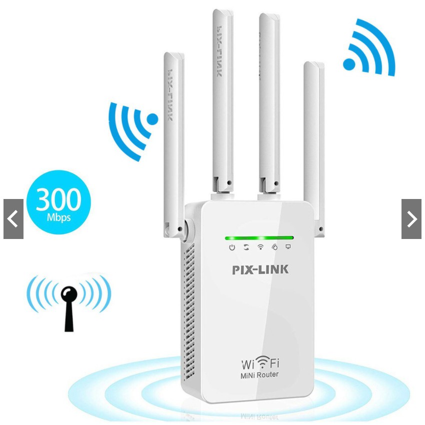 Repetidor Sem Fio Pix Link WR09 Wifi 300mbps Roteador Com 4