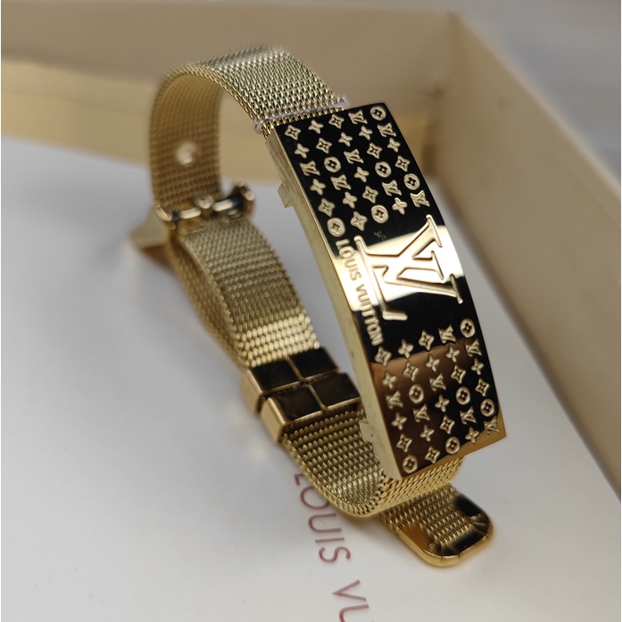 LV Louis Vuitton Iconic Print feminino ou masculino pulseira de ouro