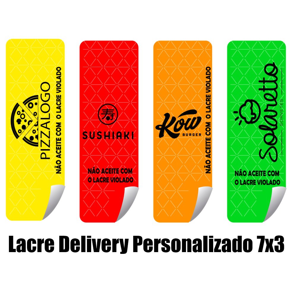 2000 Lacre Delivery Personalizado 7x3 Cm Ifood Lanche Pizza