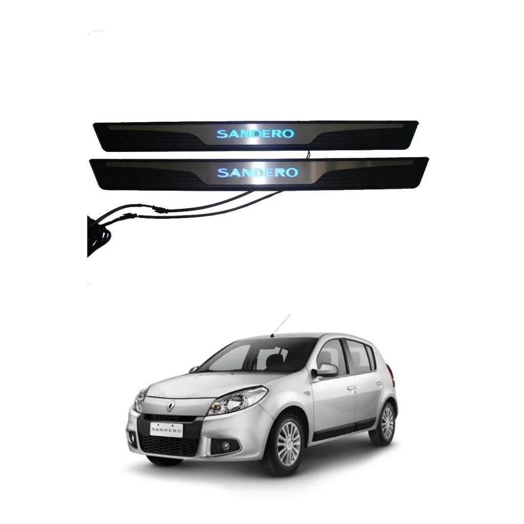 Kit Soleiras Led Renault Sandero 07 18 Aço Inox