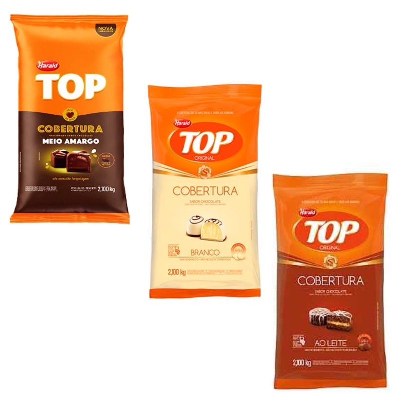 Chocolate Fracionado Cobertura Gotas Top 2.1kg (Escolher Sabor ...