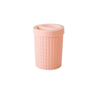 Porta Cotonete ou Algodão de Plástico Trama Vinho Malbec-Rosa Pastel