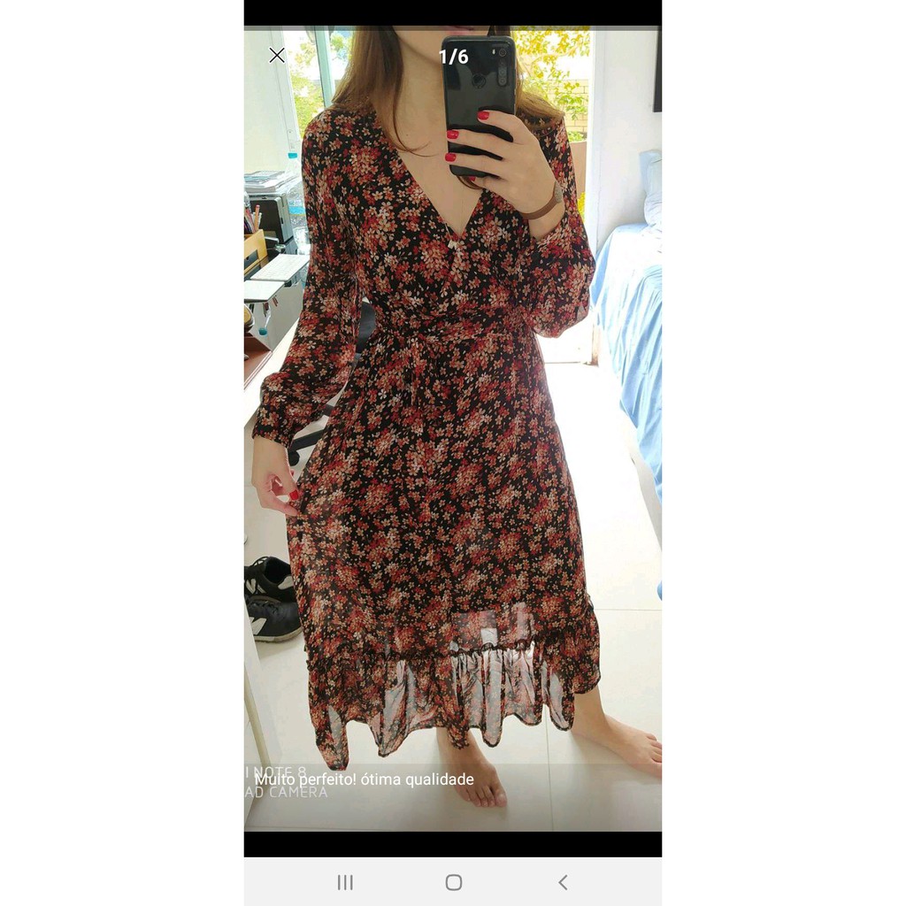 Vestido floral best sale com bota