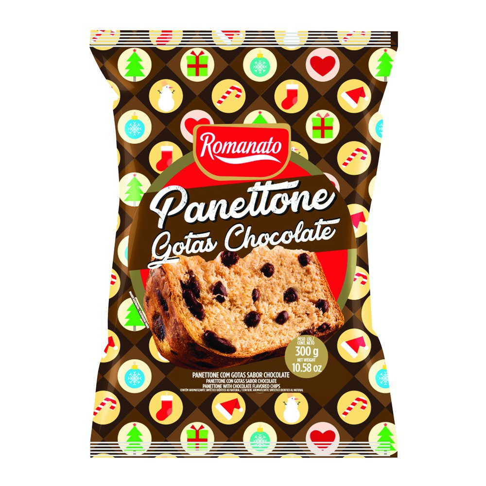 Panettone Romanato Com Gotas De Chocolate - 300g