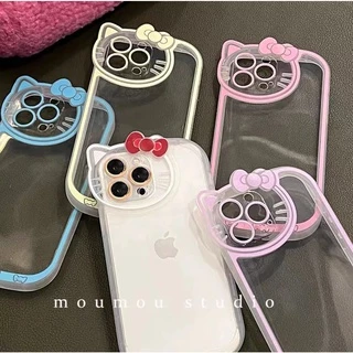 Capa Capinha transparente Proteção Câmera Fechada 3D Hello Kitty Para iPhone 13/12/11promax/11