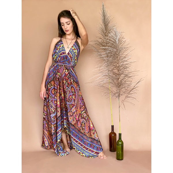 Vestido Feminino Elegante Hippie Chic Boho Estilo Indiano