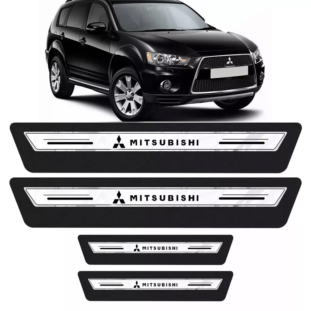 Soleira Ultra Protetora De Porta Platinum Mitsubishi Outlander Prata Shopee Brasil