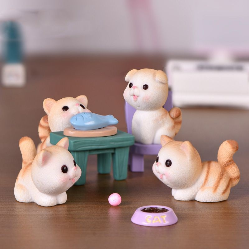 Bonecos de brinquedo fofinhos de gatos e animais, 2 peças, curtos