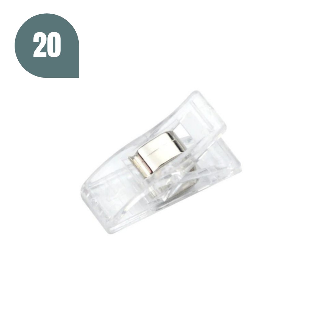 20 Clips, Pregador , Prendedor Grampo Para Costura Tecido Quilting, Patchwork - Transparente Colorido