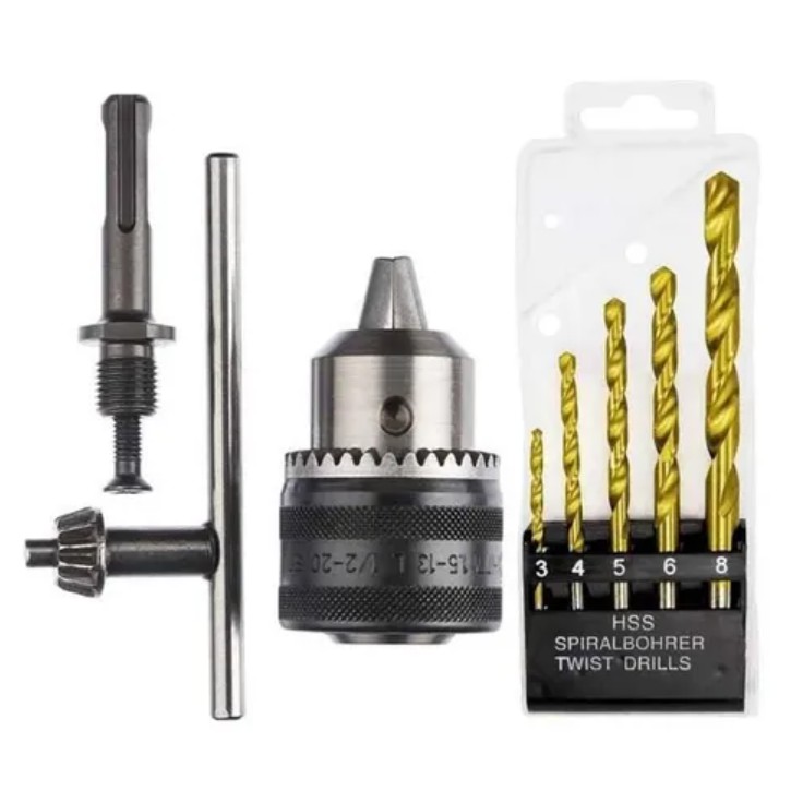 Kit Mandril E Adaptador Para Martelete Dewalt Makita Bosch Stanley