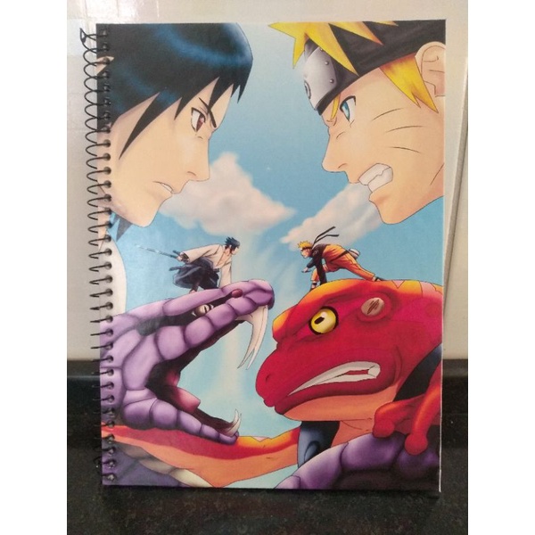 caderno Naruto vs Sasuke matérias md Shopee Brasil