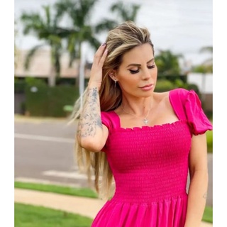 Vestido Longo Lastex Busto Manga Princesa - Vermelho – polibicalho