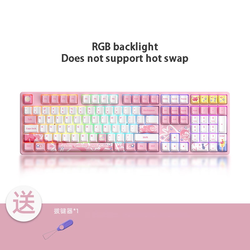 Akko Teclado Mecânico Sailor Moon 3108v2 RGB 108 Teclas Com Fio