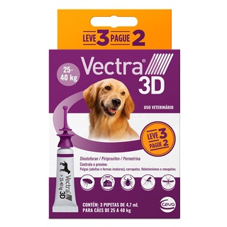 Combo Antipulgas E Carrapatos Vectra 3d Cães 25kg A 40kg