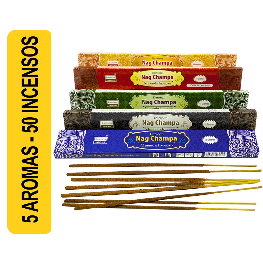 kit Incenso Darshan Nag Champa Massala Indiano Sortidos Varetas Insenso ...