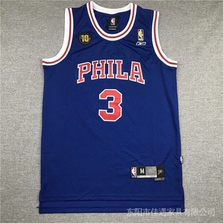 StFe Nba jersey Philadelphia 76ers no . 3 Iverson Camisa Colete Esportivo Malha Azul