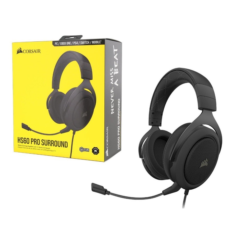 Headset Gamer Corsair Gaming Hs60 Pro Preto Usb Dolby Digital Surround