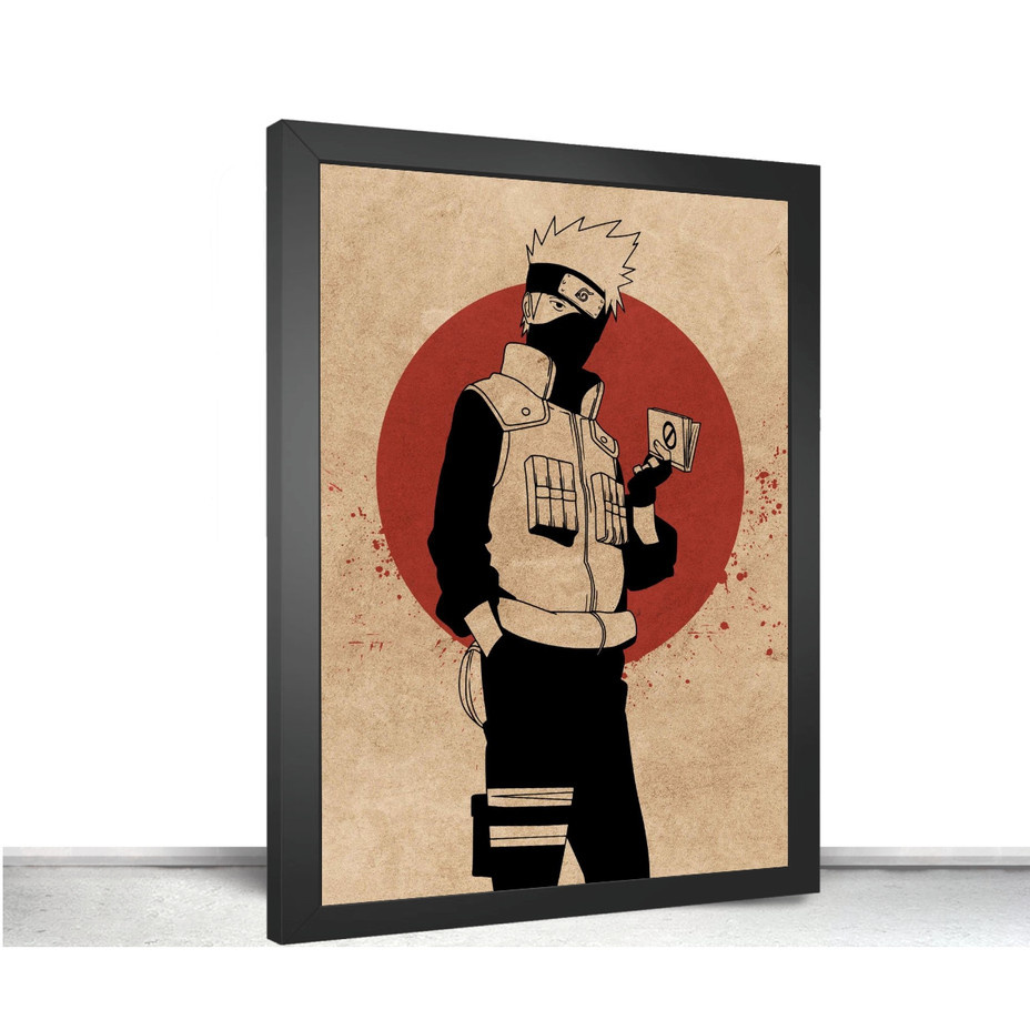 Quadro decorativo Poster Kakashi Anime Naruto Arte Desenho para