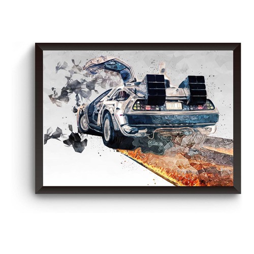 Quadro Carros Iconicos Delorean Poster Moldurado | Shopee Brasil