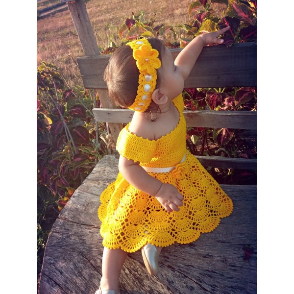 vestido de croché infantil em Promoção na Shopee Brasil 2023