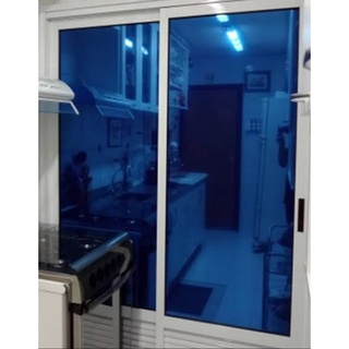 Pelicula Insulfilm azul espelhado, 4mx50cm, para janelas, sacadas, vidros, blindex, carros, vidraças e outros.