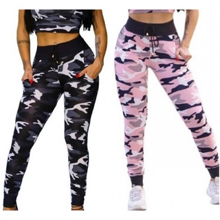 PROMOÇÃO Calça Feminina Cintura Alta Camuflada Plus Size Forma Grande Até 58 Estilo Jogger Skinny G1, G2, G3 E G4