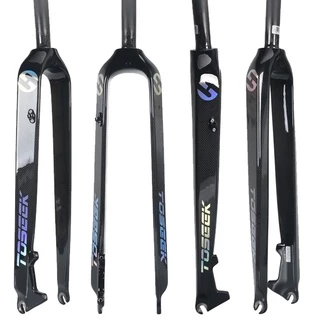TOSEEK 1-1/8 Fibra De Carbono Completo MTB Bicicleta Garfo Freio A Disco Garfos Rígidos 26/27.5/29