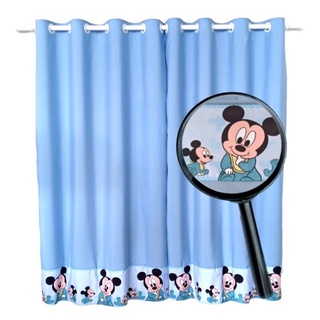 Cortina Infantil Mickey branca/azul