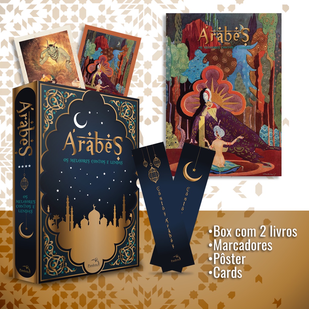 Box Árabes - Os melhores contos e lendas + Pôster, Marcadores e Cards