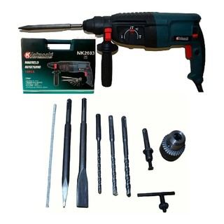 Furadeira Martelete De Impacto Rompedor 960w Com 12 Peças