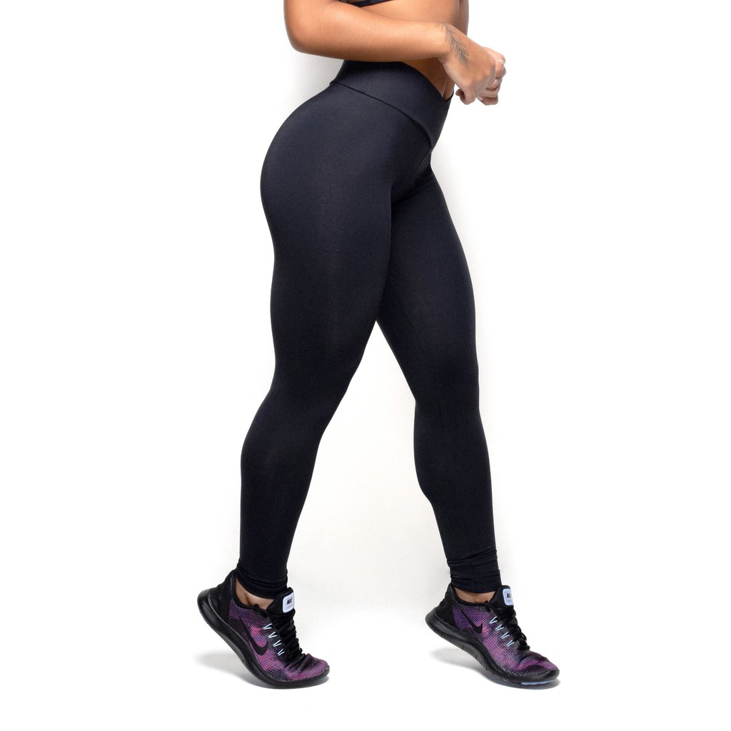 Calça Legging Suplex 4 Estações Cós Alto Liso Fitness Feminino Academia  Preto - Compre Agora