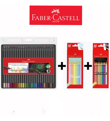 Faber Castell Lapis Cor Profissional 24 Cores Kit Estojo Original Escolar  Colorido Pintar Desenho - Kit para Desenho Técnico - Magazine Luiza