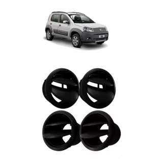 Kit Tela Grade Difusor Saída de Ar Uno Vivace 2010/2014 Nova Fiorino 2013/2017 Preto