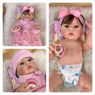 Bebê Reborn Molde Abigail Pode Banhar Cabelo Fio a Fio