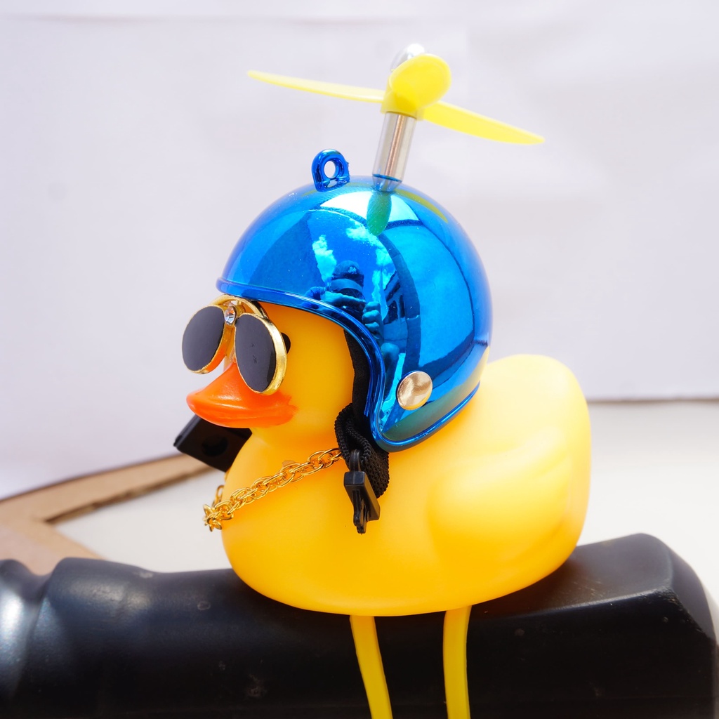 Patinho de borracha com capacete - Pato bike - Azul metálico | Shopee ...