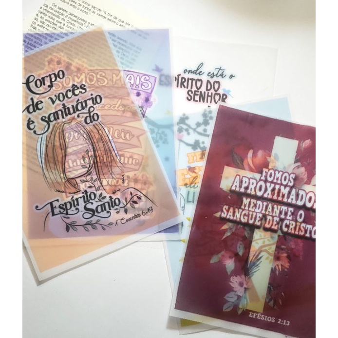 Páginas com Versículos para Bíblia páginas decorativas Vellum