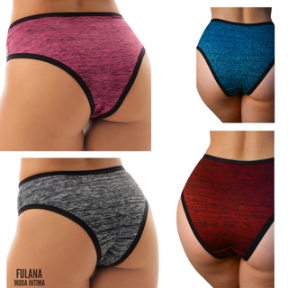 Kit 4 Calcinha Grande Plus Size Aperta Barriga Compressão Lateral Larga Cintura Alta