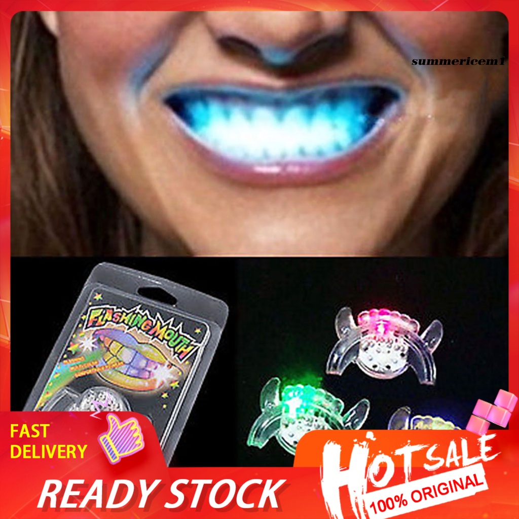 Ready Stock】Flashing Mouthpiece Flashing Mouth Glows Rubber LED