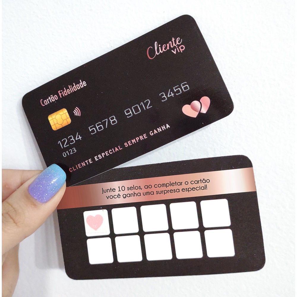 Cartões Fidelidade (Cartão de crédito) - 50 ou 100 unid. - 9x5cm ...